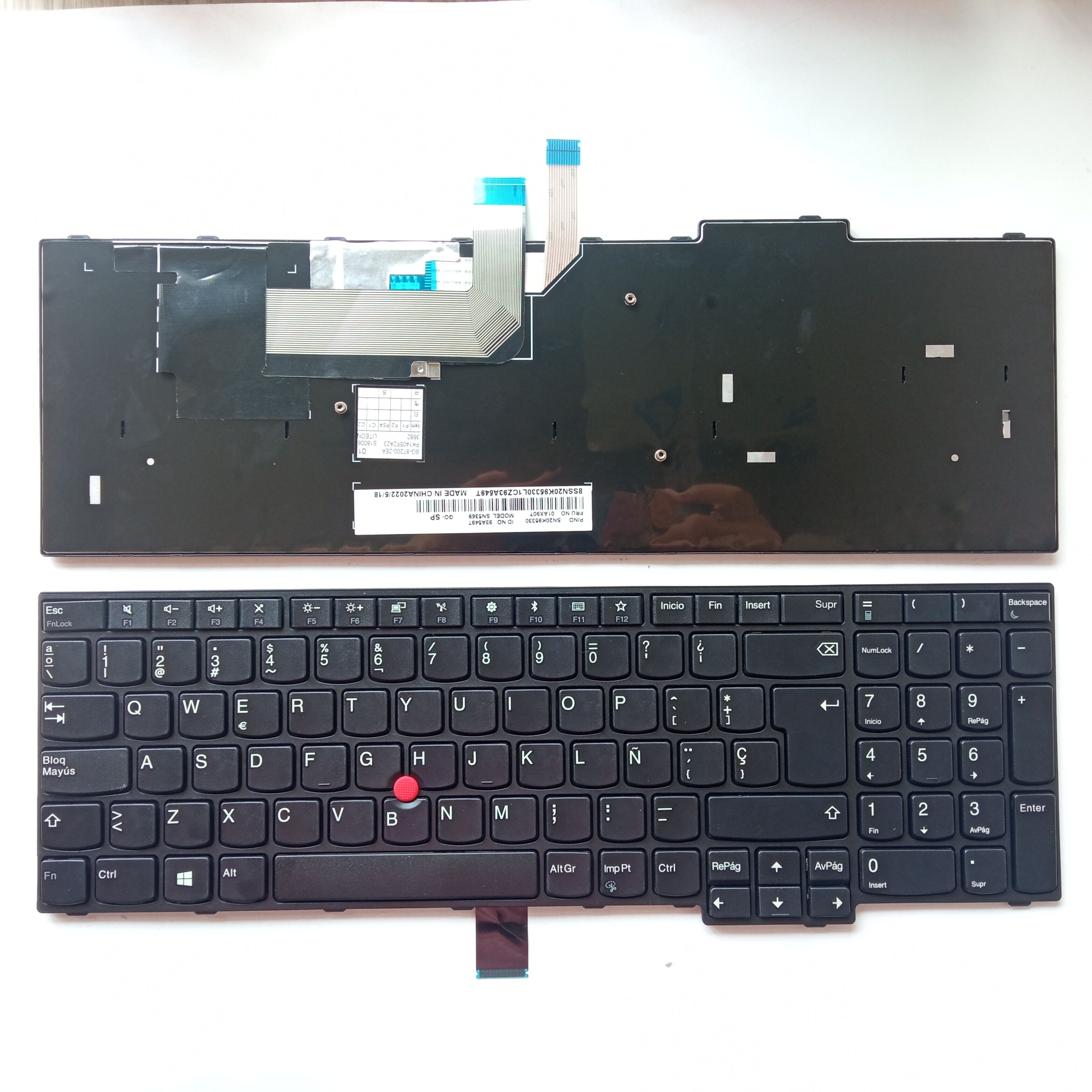 Picture of New Replacement Laptop Keyboard For IBM E570/E570C/E575 BLACK FRAME BLACK (OEM) SP Layout